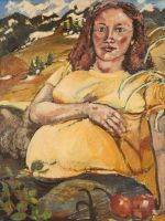 Rebecca Velde Painting   Pregnant in Montana