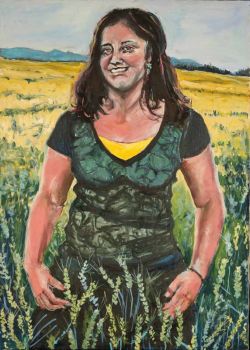 Rebecca Velde Painting   Woman in the Bitterroot